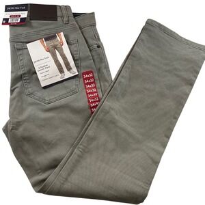 NWT JACHS New York Mens 34x32 Olive Green 5 Pocket Denim Pant Straight Fit Comfy